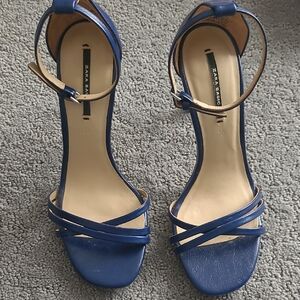 Zara Blue Strappy Heeled Sandals